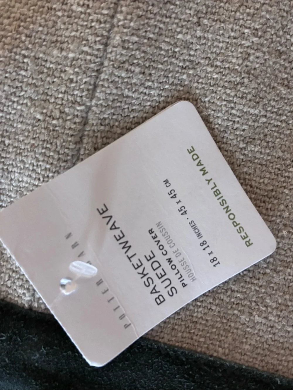 1. Pottery Barn Basketweave Suede Pillow Covers